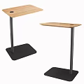 Sleek Modern Coffee Table With Wooden Top And Black Metal Square Base Design
