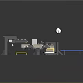 Industrial Machinery Equipment System With Mechanical Arms And Conveyor Belt Components