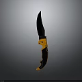 Tactical Weapon Knife With Black Blade And Orange Black Handle Design