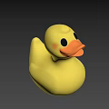 Yellow Rubber Duck Toy With Shiny Surface Black Eyes And Smooth Texture
