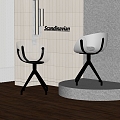 Modern Dining Chair Wall Lamp Hanging Picture Chair 3d model