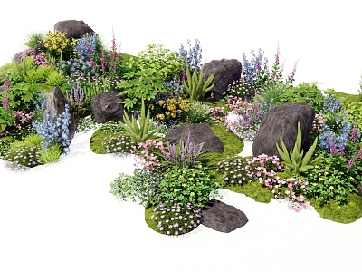 Flowers and plants flower glasses plant combination plant pile flowers flower border group asparagus model