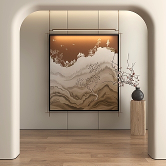 New Chinese abstract decorative painting 3d model