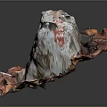 Natural Wood And Stone Decorative Display With Earthy Tones And Autumn Leaves Texture