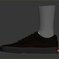 Pair of Brown Casual Shoes with White Socks Black Laces and Yellow Insoles