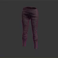 High Waist Gray Cargo Pants With Side Pockets And Wrinkled Texture 3d model