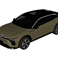 Golden Modern SUV With Sleek Exterior Black Silver Wheels And LED Headlights