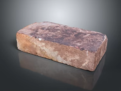 Red Brown Solid Brick With Rough Surface And Natural Texture On Dark Background 3d model