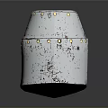 Medieval Weapon Helmet With Silver And Gold Metal Rivets And Grill Design