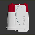 Red And White Plastic Storage Container With Secure Lid And Handle Design