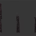 Black Wooden Fence Structure With Vertical Horizontal Slats And Irregular Geometric Shapes 3D Model