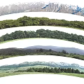 Natural Scenic Wall Backdrop Featuring Snowy Mountains Green Forests and Lush Grasslands