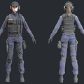 PBR Next Generation Female Police Female Special Forces Special Forces Female Special Police Private Character Role Mercenary Bodyguard Army Female Special Agent Wu 3d model