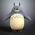 3D Totoro Character With Gray Body White Belly Smiling Face And Standing Pose