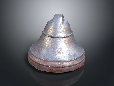 Shiny Metallic Household Item With Conical Shape And Red Base 3d model