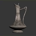 Elegant Silver Pitcher with Intricate Carvings Handle and Base for Daily Use
