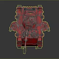 Red Armored Tank 3D Render With Cannon Tracks And Detailed Surface