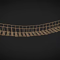 Rustic Suspension Bridge With Wooden Planks Rope Railings And Outdoor Design