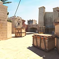 Middle Eastern Street Scene With Traditional Architecture Military Vehicle Palm Tree And Stone Pavement