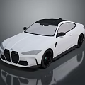 Sleek White BMW Sports Car With Black Roof And Modern Exterior Design