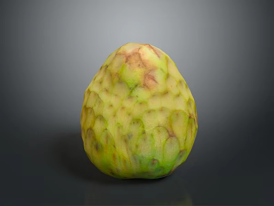 Fresh Custard Apple With Green Yellow Textured Skin And Exotic Look 3d model