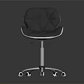 Modern Office Chair With Diamond Stitched Upholstery And Chrome Base With Swivel Wheels