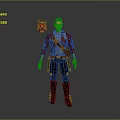 Game Movie Character Wearing Red Jacket With Utility Belt And Side Mask