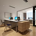 Modern Bright Office Reception Area With Colorful Furniture And Artistic Patterned Ceiling Design