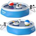 Bestway Fast Set Inflatable Pool With Rainbow Unicorn Float And Beach Ball