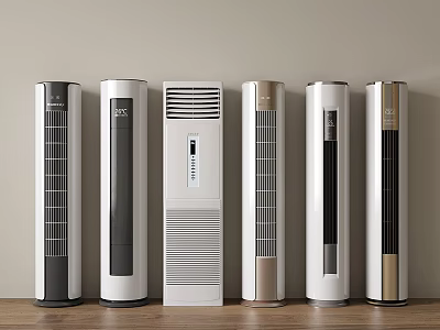 Modern Vertical Air Conditioner Fans with Sleek Design in Various Styles for Home Use 3d model