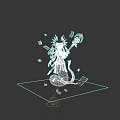 Game Movie Character 3D Model With Crown Staff Shield And Decorative Fragments
