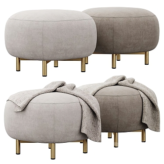 Light Luxury Sofa Stool 3d model