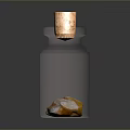 Transparent Glass Bottle With Cork Stopper And Seashell Inside For Daily Use 3d model