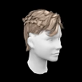 Game And Movie Character 3D Head Model With Short Blonde Brown Wavy Layered Hair