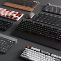 Various Computer Keyboards And Mice Including Wireless Mechanical And Ergonomic Styles 3d model