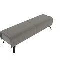 Modern Soft Light Grey Fabric Upholstered Sofa Bench With Sleek Metal Legs For Home Decoration