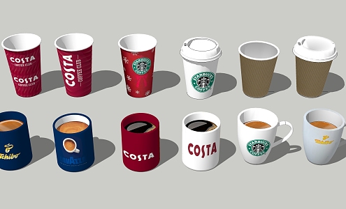 Modern Coffee Cup Starbucks Coke Coffee Cup 3d model