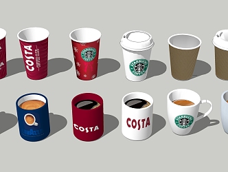 Modern Coffee Cup Starbucks Coke Coffee Cup 3d model