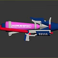 Colorful Toy Weapon Featuring Shark Logo Pink Blue Red Rocket Launcher Design For Kids Play