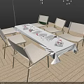 Interactive Area With White Canopy Tent Table Chairs And Potted Plants