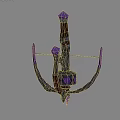 Purple And Brown Decorative Bow Weapon With Intricate Design And Ornate Details