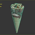Delicious Purple Ice Cream in Waffle Cone with Red Topping and Crunchy Bits
