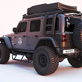 Adventure Ready Off Road Vehicle with Roof Rack LED Lights Bull Bar and Large Tires