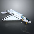 White Space Shuttle Model With Triangular Wings Cockpit And Landing Gear