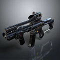 Modern Tactical Rifle With Scope And Black Metal Rail Design Features