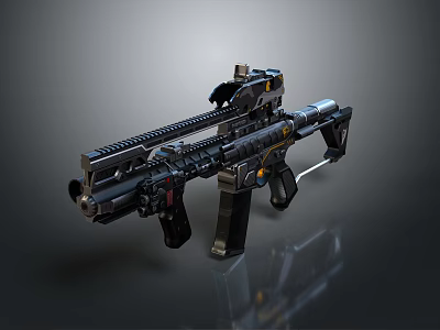 Modern Tactical Rifle With Scope And Black Metal Rail Design Features 3d model