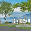 Landscape Design of Rural Node 3d model