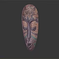 Artistic Handcrafted Decorative Mask With Intricate Patterns Vibrant Colors And Facial Details