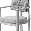 Modern Wooden Chair With Armrests Light Colored Padded Seat And Backrest