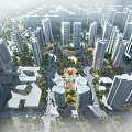Modern Urban Landscape With High Rise Buildings And Green Spaces Aerial View